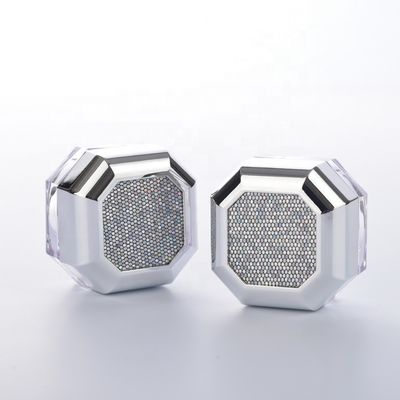 品質  Other Empty Luxury Cosmetic Plastic Octangle Powder Jar With Strainer Loose Powder Compact Case 工場